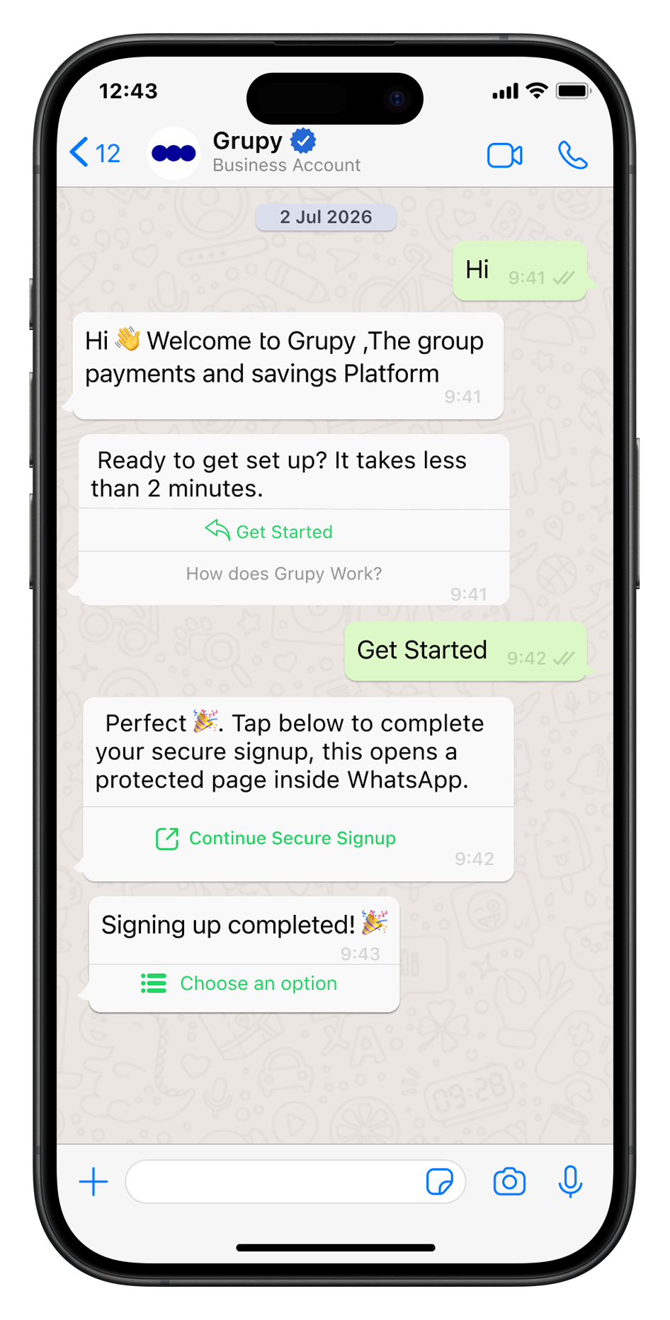 Grupy on iPhone